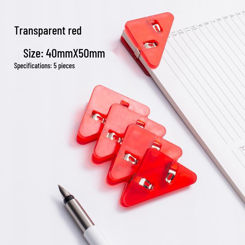 Transparent Triangle Corner Paper Clip - Office & Student Organizer