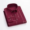 Herren Langarm Kariertes Hemd Slim Fit Business Casual Hemd mit Knopfleiste
