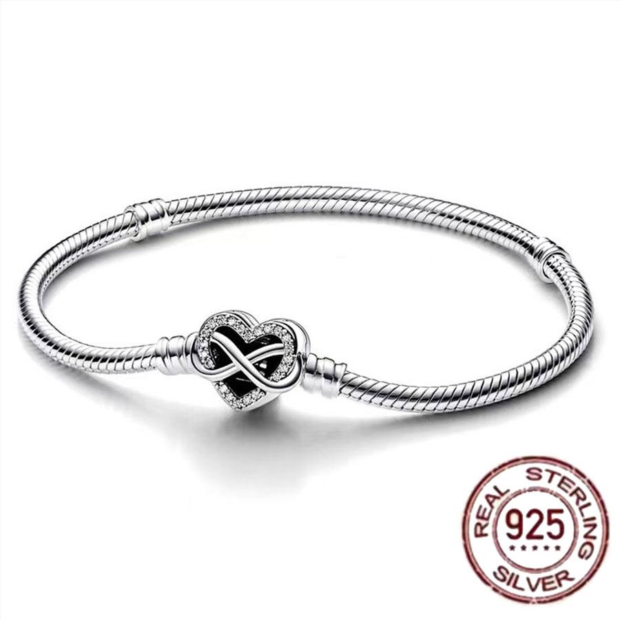 Best-selling 925 Sterling Silver Heart-shaped Crown Snake Bone Chain, Perfect for the Original DlY Bracelet! Ladies' Birthday Fa