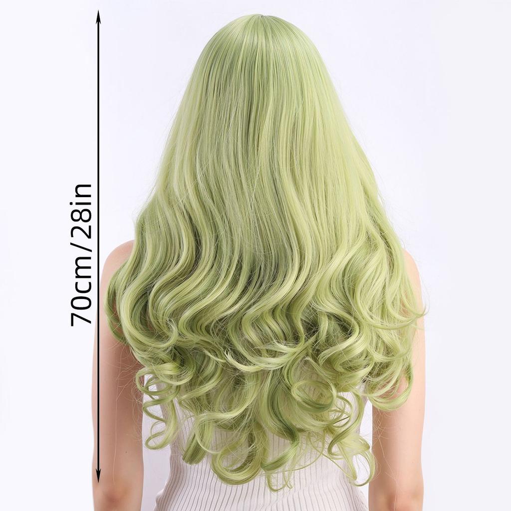 Fashionable Anime-Style Colored Wig: Women's Green Harajuku-Style Cosplay Wig