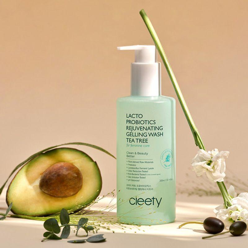 Cleety Lacto Probiotics Rejuvenating Gelling Wash Tea Tree Feminine Cleanser 300ml Gelling Wash 300ml Tea Tree Scent
