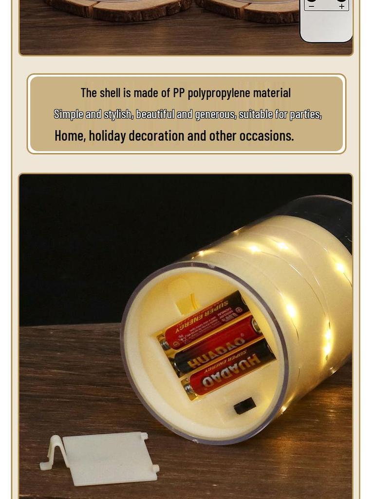 Remote-Control LED Candle String Lights - Acrylic Ornaments for Concerts, Birthdays, and Romantic Decor