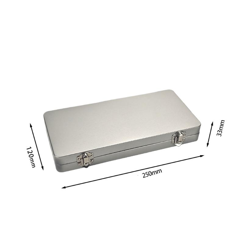 1Pcs Home Office Supplies Durable Silvery Gray Metal Rectangular Box With Lid-Ideal For Bills Cosmetics Storage