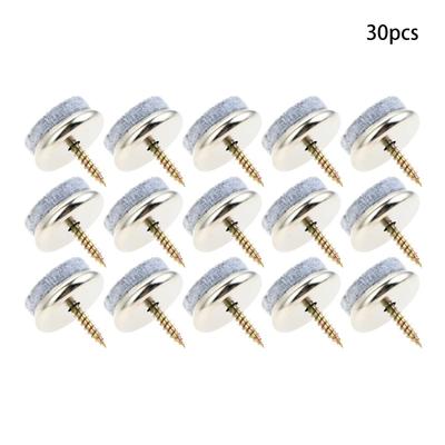 30pcs Felt Furniture Gliders Screws-on 18mm-28mm 0.7"-1.1" Chair Leg Pads Wooden Floor Protection No-slip Reduce-noise Fittings