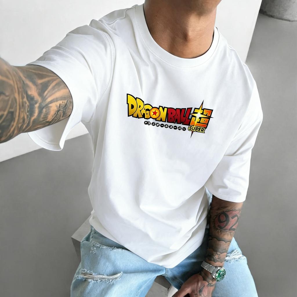 New Dragon Ball Anime Goku Roundneck Shortsleeved 2026 Summer American Mens Loose and Breathable Sports Cotton Tshirt
