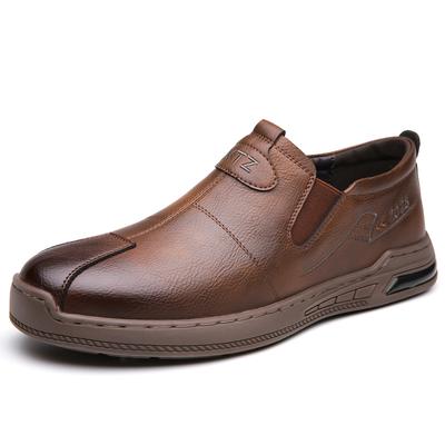 Fashion Designer New Thick-soled Men's Shoes Spring Autumn Wear-resistant Non-slip Male Leather Shoes Men's Genuine Leather Shoes