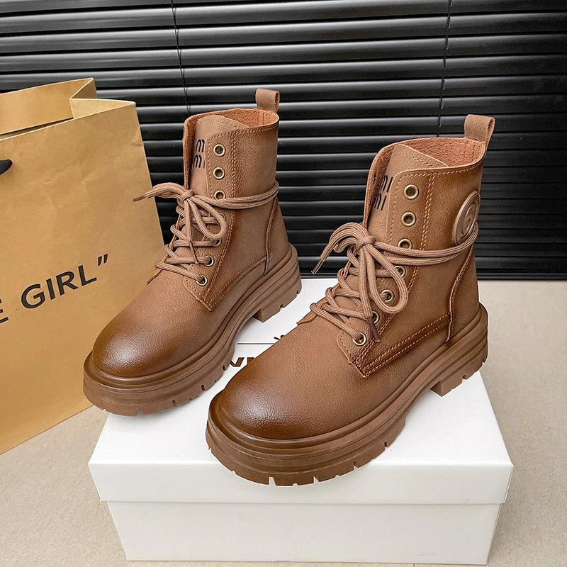 Fashion Platform Shoes Ankle Boots for Women 2024 Chunky Boots Women Ladies Shoes Stivali Black Boots Women Barefoot Shoes Zapatos Mujer