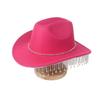 New rhinestone chain decorative western cowboy hat fashion trend hat autumn and winter women's party performance top hat