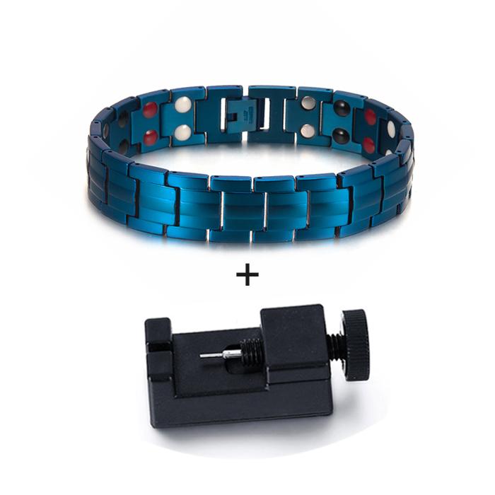 Vinterly Black Bracelet Men Hand Chain Link Energy Health Germanium Magnetic 15mm Stainless Steel Jewelry Women Male Waterproof