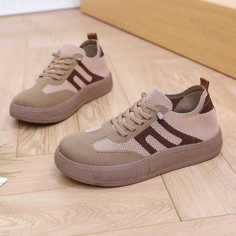 Women's Casual Shoes 2025 Comfortable Soft Soled Flats Breathable Mesh Hollow  Loafers Fly Weave Non Slip Lightweight Sneakers