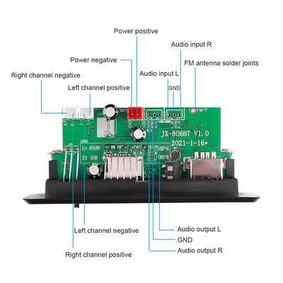 25W+25W Amplifier Bluetooth MP3 Decoder Board Handsfree Car FM Radio Module Support Racording TF USB AUX MP3 Player DC 6V 12V