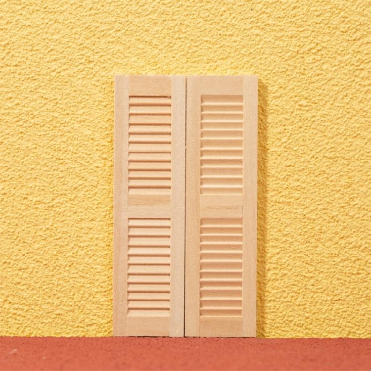 Doll House Window Blinds 1/12 Wood Miniature Furniture Shutters Window for Doll House Kitchen Scene Display Accessories