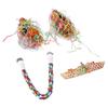 Bird Chewing Toys Natural Colorful Bird Foraging Shredder Hanging Toy Kit for Small Medium Lovebirds Parakeet Cockatiel