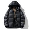 Unisex Black Gold Hooded Down Jacket: Winter Warm Graphene Outerwear