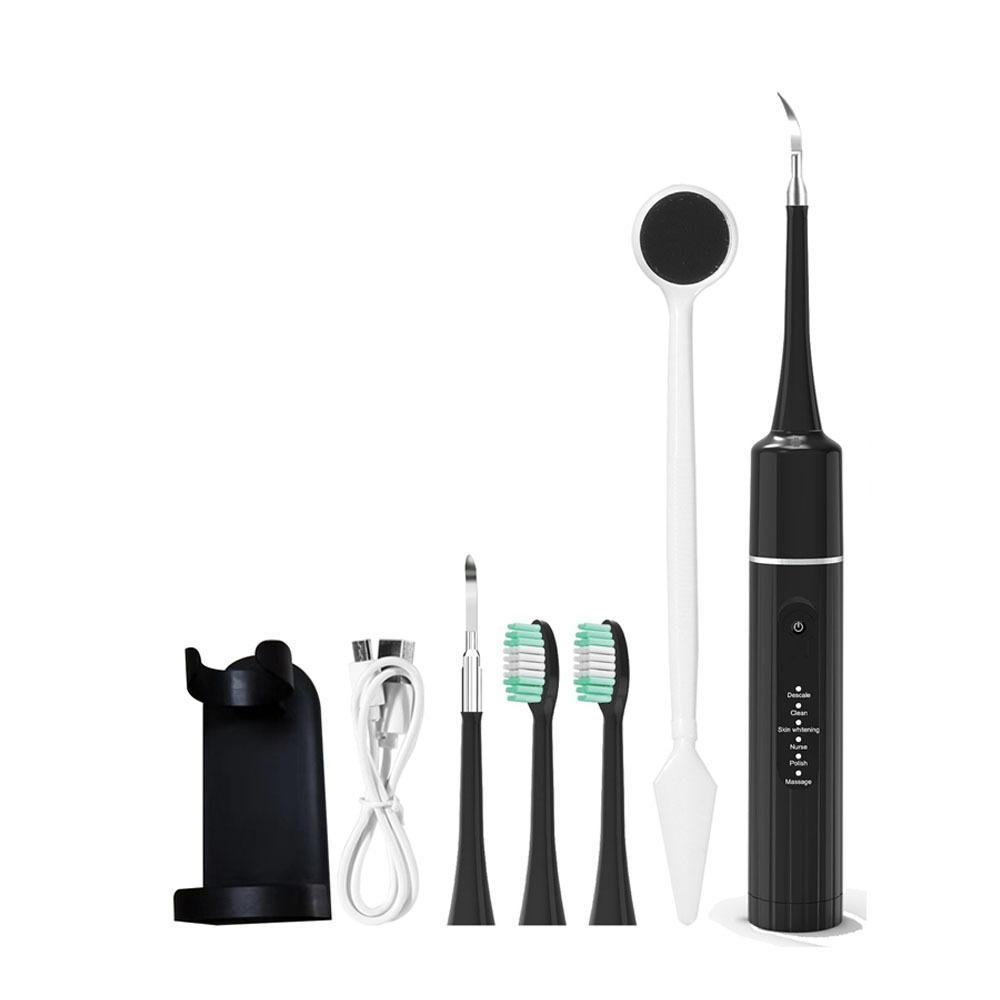 

6 Gears Electric Teeth Cleaner Rechargeable Dental Calculus Remover Tartar Remover Coffee чёрный