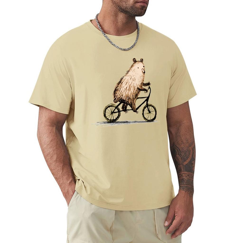 Cycling Bear T-Shirt Anime T Shirts Graphic Shirts Blanks Plain T Shirts For Men Pack