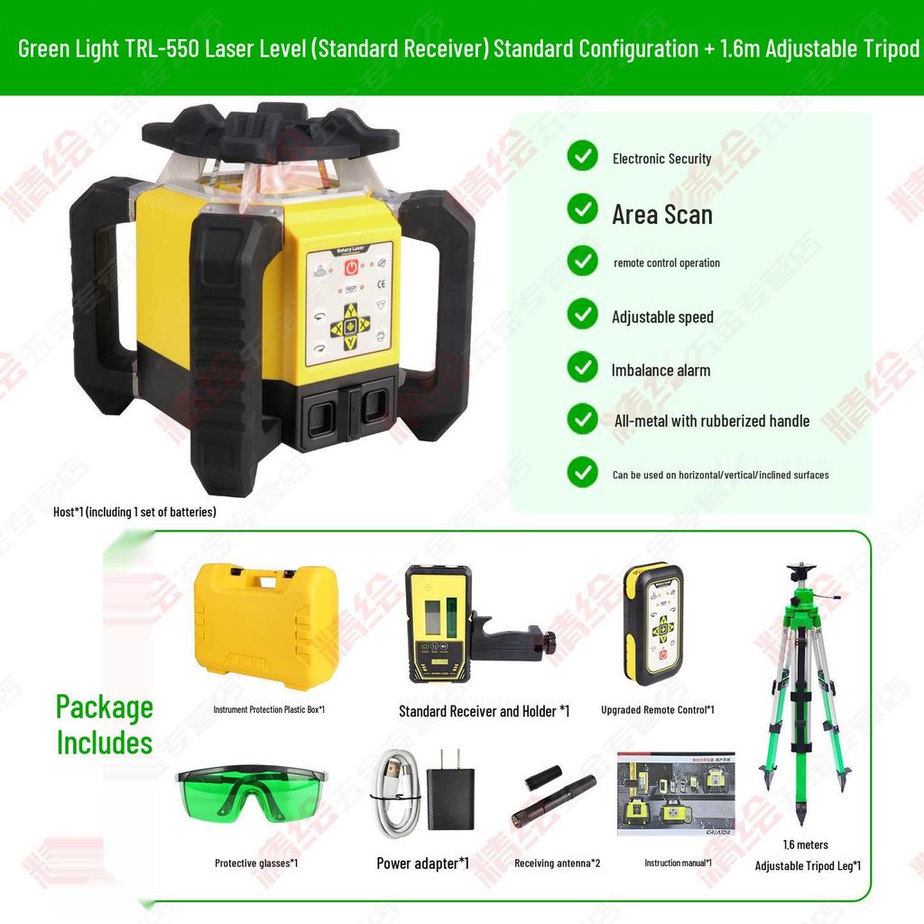 Creator Laser Level with Red and Green Light - Fully Automatic Electronic, Vertical and Horizontal Measurement, Shockproof Design