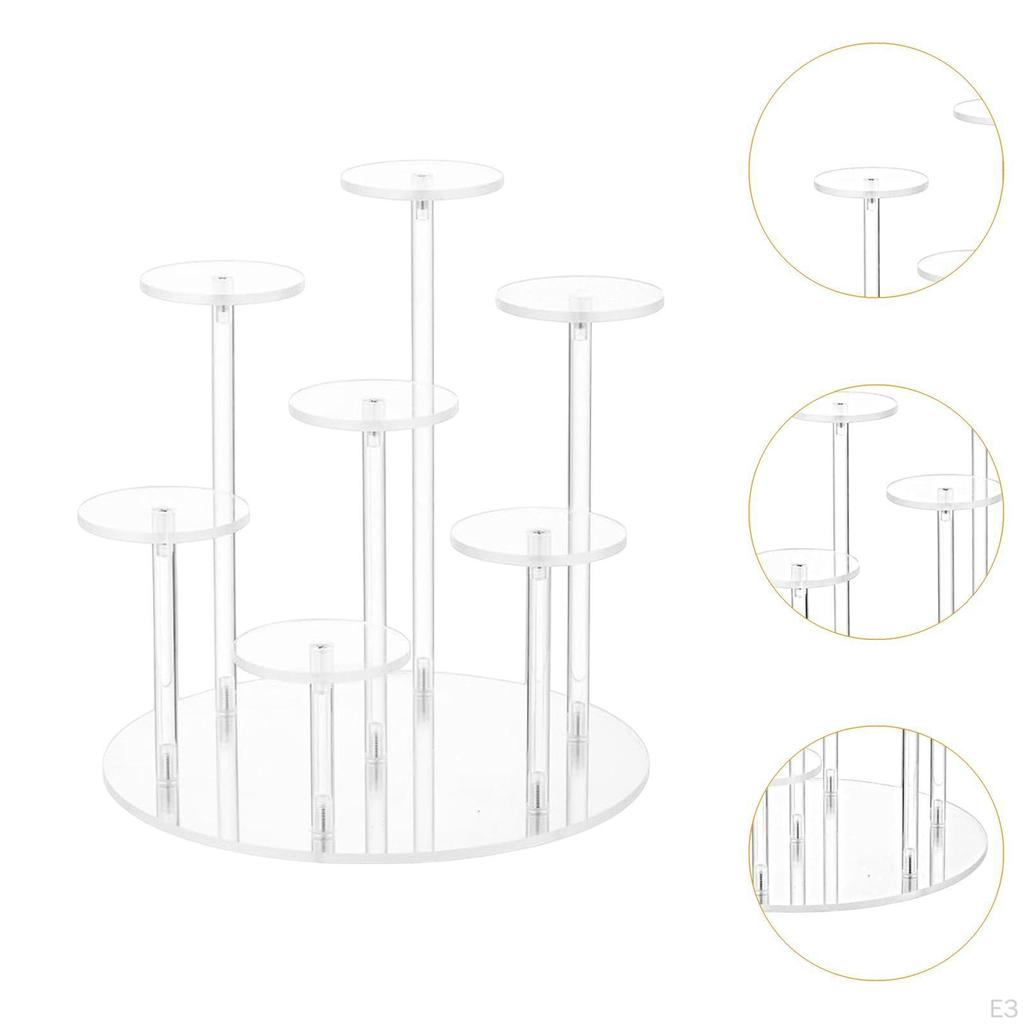 Acrylic Display Stand for Jewelry, 7 Tier Riser Rings And Earrings