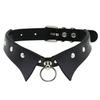 European & American Punk Gothic Leather Collar Necklace with Simple Fashion Ring