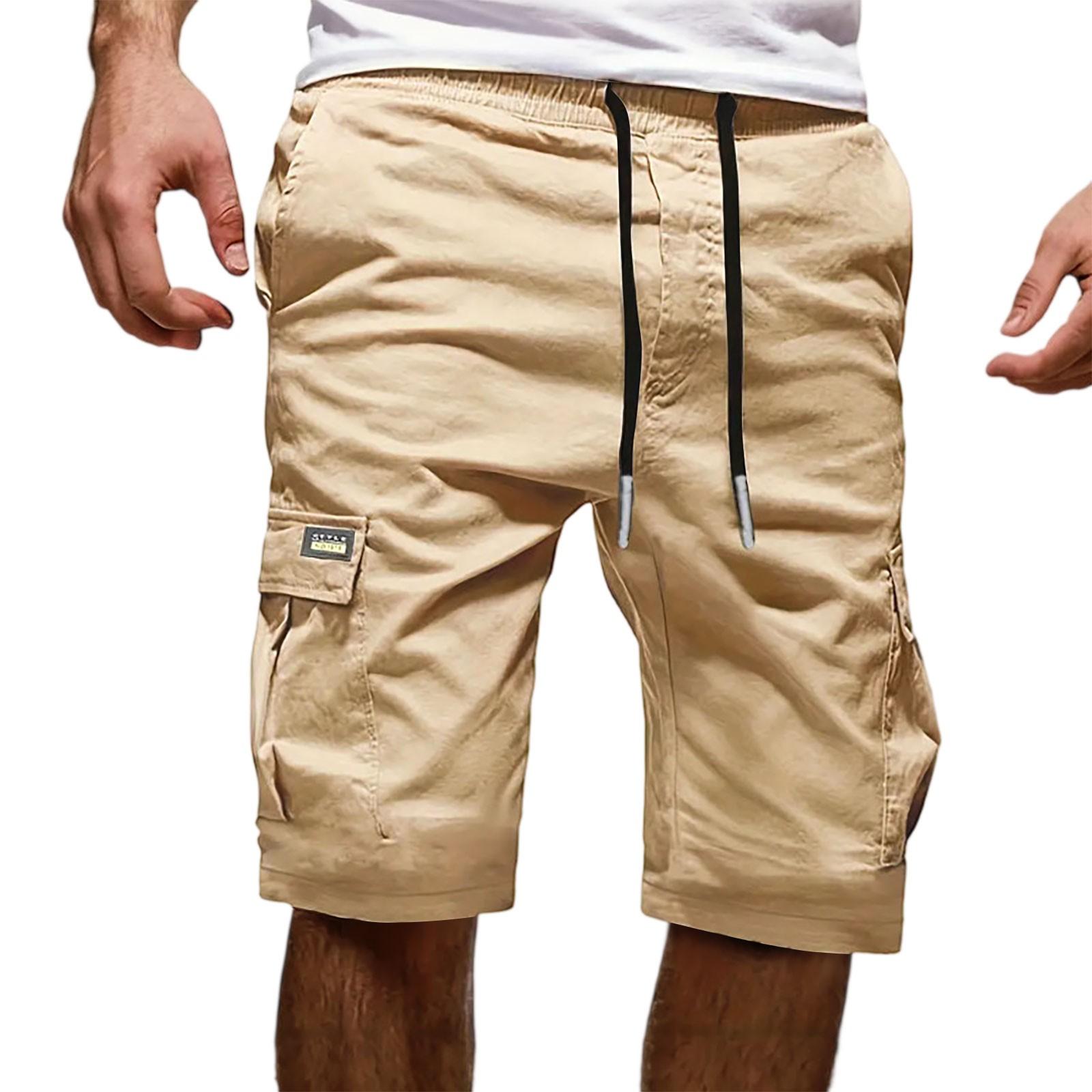 

Мужские повседневные шорты карго, спортивные шорты карго для бега и активного отдыха, быстросохнущие и легкие, длиной пять дюймов, с множеством карманов L