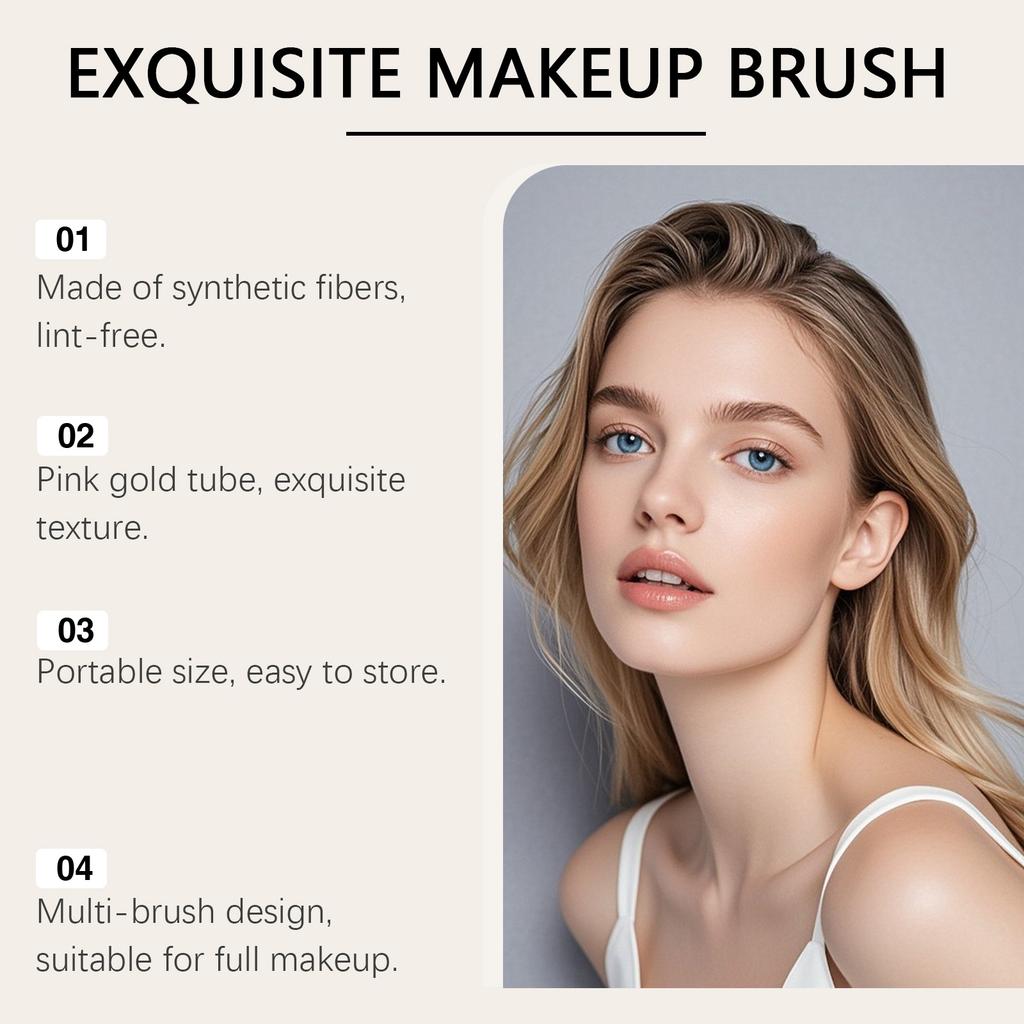 Makeup Brush Set 3 Pieces Flat Top Kabuki Brush Angled Contour Brush Precision Detail Brush for Face Application and Blending