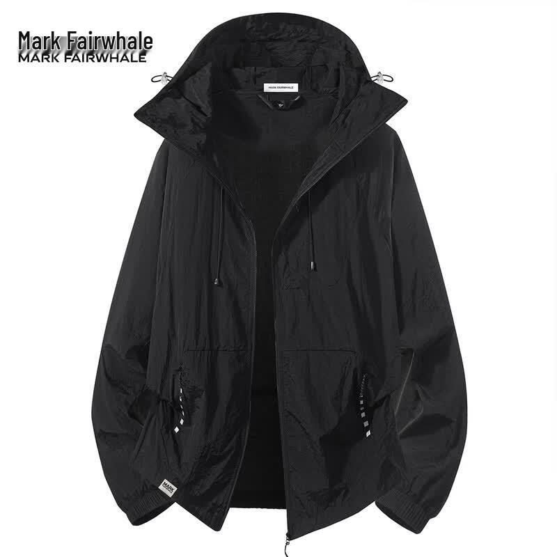 Mark Fairwhale Men s UPF50+ UV Protection Loose Fit Hooded Jacket S чёрный