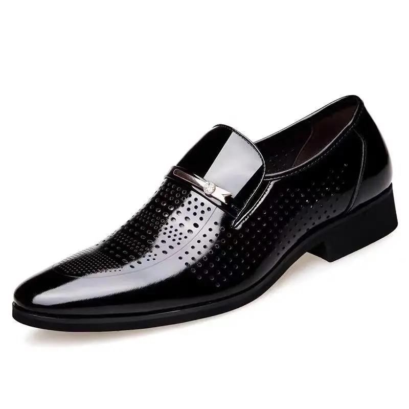 Bright Upper Men's Formal Shoes Patent Leather Spring Autumn Social Shoe Male Pointed Toe Gentleman New  Trend Party Style