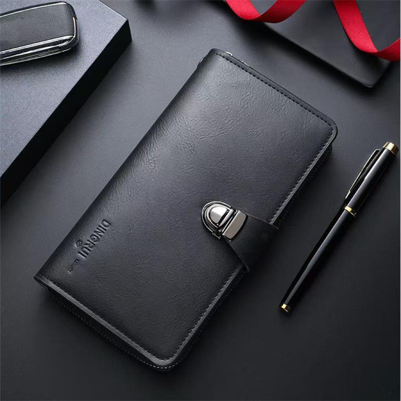 Pu Handhold Long Zipper Wallets Men Women  Business Coin Pocket Multi-Card Slot Card Case Wallet Luxury Purse Phone Bag