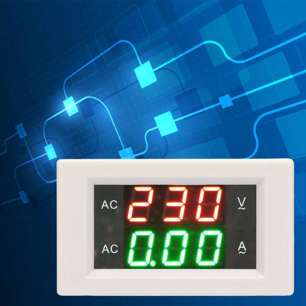 Walfront LED Dual Panel with Digital Sine Wave Tester and Mutual Inductor Volt-Ampere Meter, 60-300V AC, Voltmeter/Ammeter, Display,