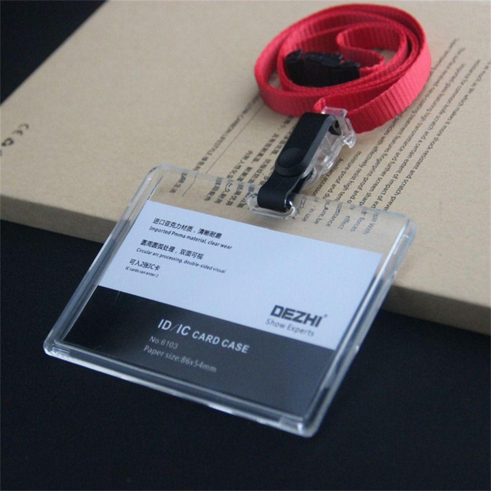 

Карточка сотрудника Визитница Регулируемый чехол для визиток Бейдж Карты Идентификатор Держатель для карт Женщины Мужчины Red-Horizontal