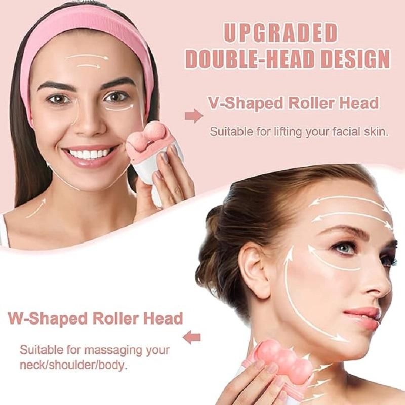 Ice Roller Facial Massager 2 Shape Heads Shrink Pores Reusable Freezable Ice Massager Lifting Tools Cold Therapy Face Skin Care