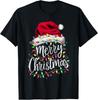 Merry Christmas Lights Red Santa Hat Xmas Family Men Women T-Shirt Unisex T-Shirt