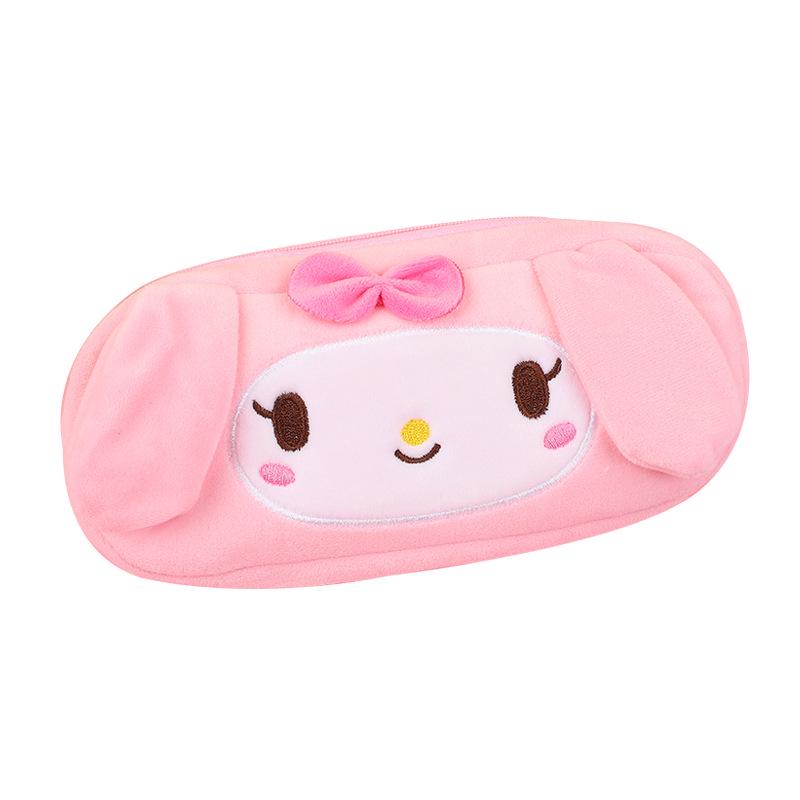 Korean-Style Cartoon Plush Pencil Case: Women's Handbag, Cute Embroidery, Large Capacity Stationery Box