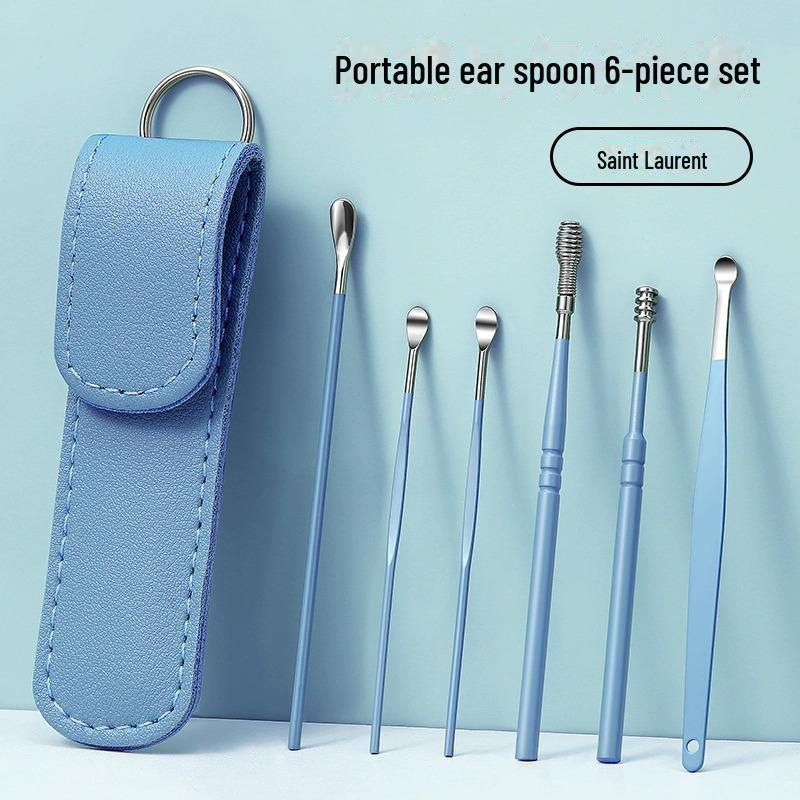 Edelstahl Rotierender Spiral-Ohrlöffel & Tragbares Schlüsselanhänger-Werkzeugset