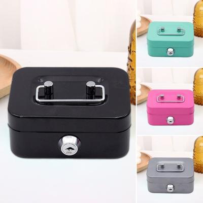 Piggy Bank with Lock And Key Portable Lockable Mini Cash Box Money Bank Security Lock Safe Case Coin Box Changes Storage Container