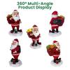 Yousheng Lighted Santa Claus Figurines Resin Santa Sculpture with Gift Bag on Back Solar Powered Light Up Christmas Statue for Indoor Outdoor Holiday