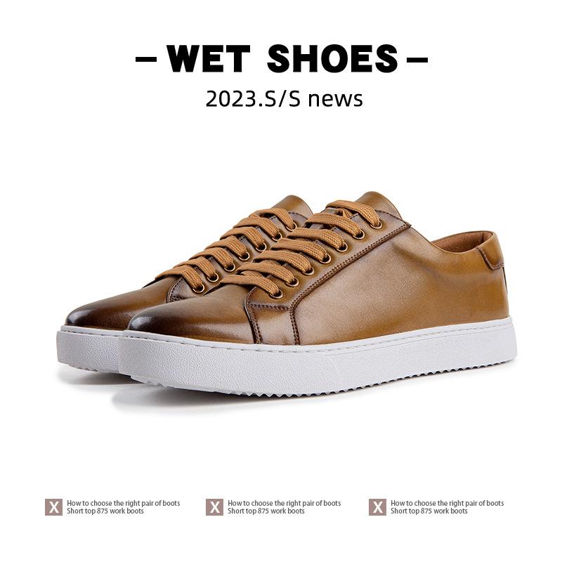 

Мужская обувь очень большого размера весна 2025 новая тенденция кеды британский стиль полировка цвета повседневная обувь мягкая подошва белая обувь мужская 44