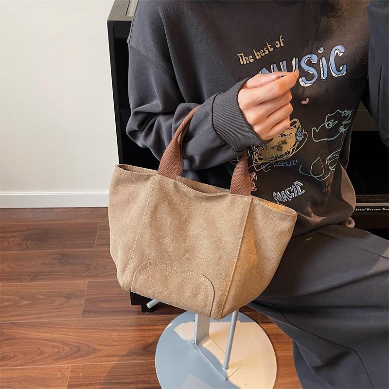 Literary Canvas Handbag Women's New Versatile Casual Tote Bag Niche Simple Handbag