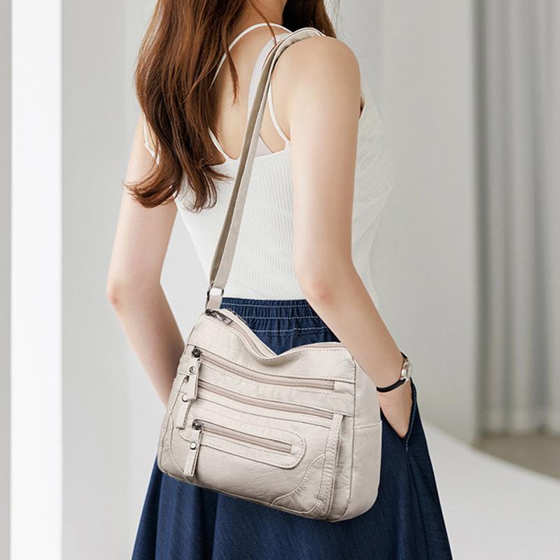 Neue Damen Schultertasche PU Weiches Leder Große Kapazität Umhängetasche Mode Einfach Mehrere Taschen Mehrschichtig Muttertasche für Frauen mittleren Alters