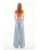Damen High Waist Ripped Spitze Straight-Leg Loose Jeans - Sommer 2025