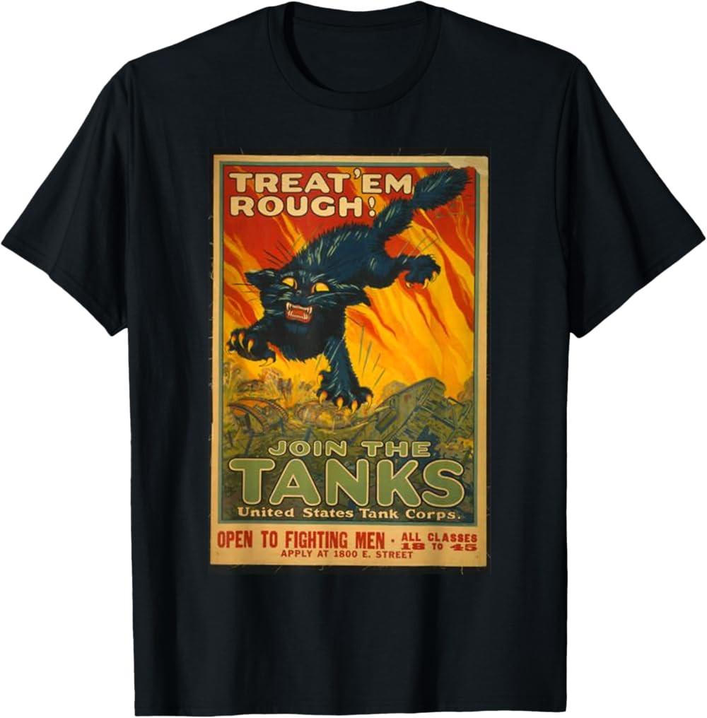NEW LIMITED Vintage WW1 T-Shirt USA World War 1 Military Retro Poster T-Shirt S
