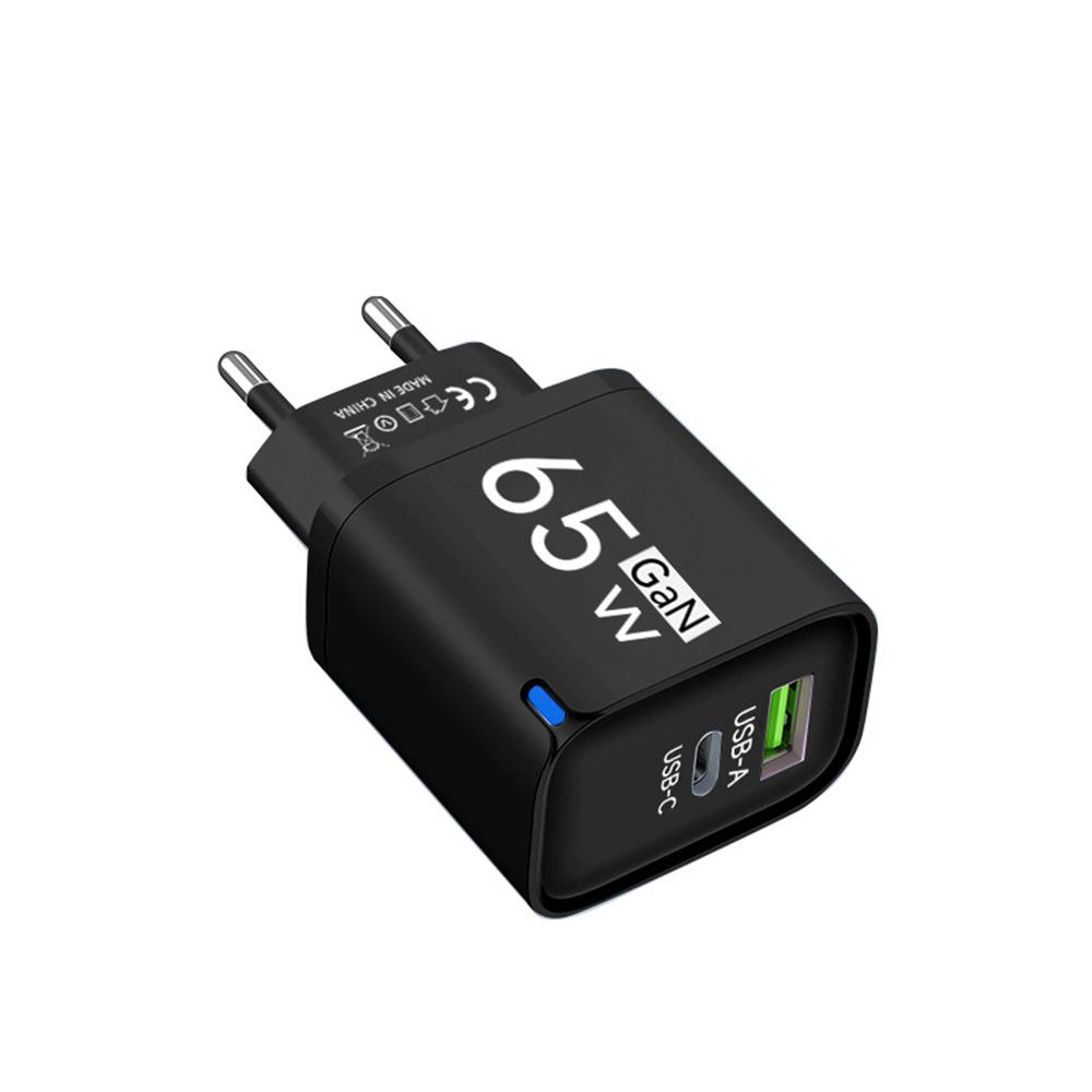 Universal USB Fast Chargers 65W GaN Quick Charger 3.0 USB-A USB-C Fast Charging Chargers PD Wall Charger Adapter For Cellphones