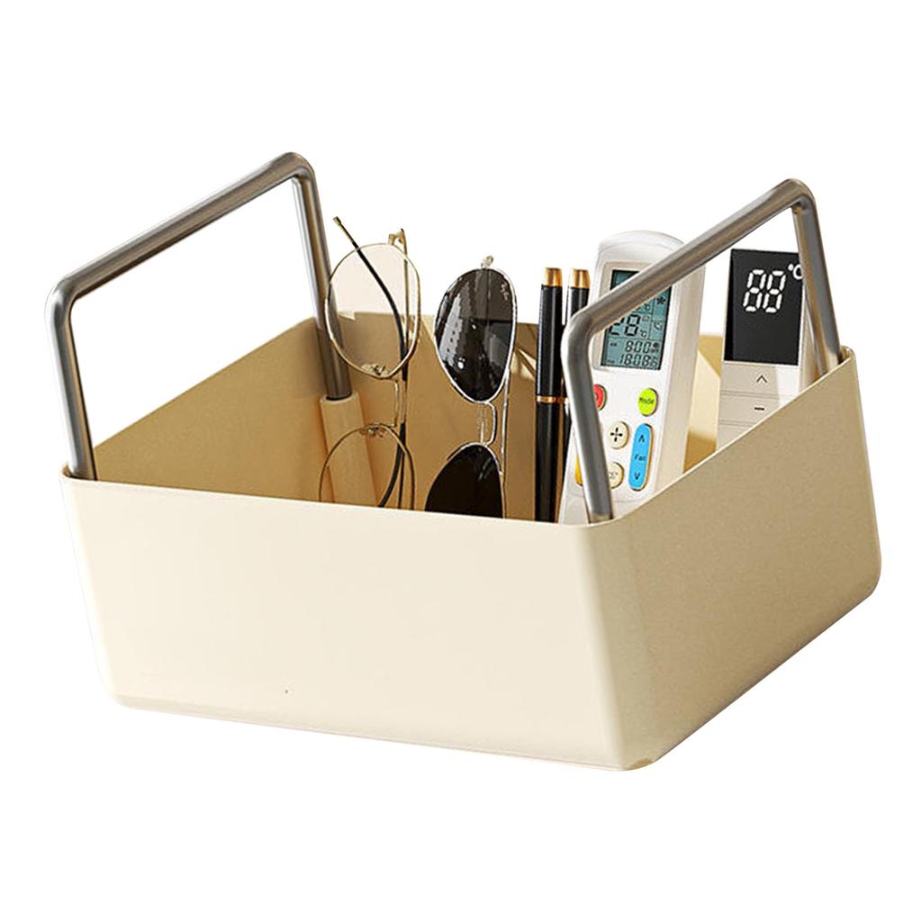 Open Storage Box Organizer Bin PET Large Capacity Easy Access Portable Handle Storage Basket for