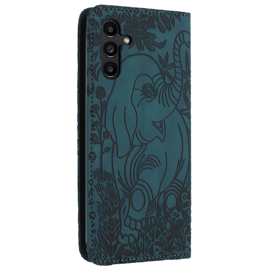 For Samsung Galaxy A55 5G Case Leather Wallet Phone Cover with Wrist Strap