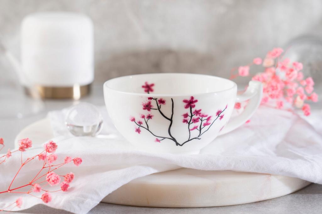 Filiżanka Cherry Blossom 180 Ml Ceramiczna Do Herbaty I Kawy