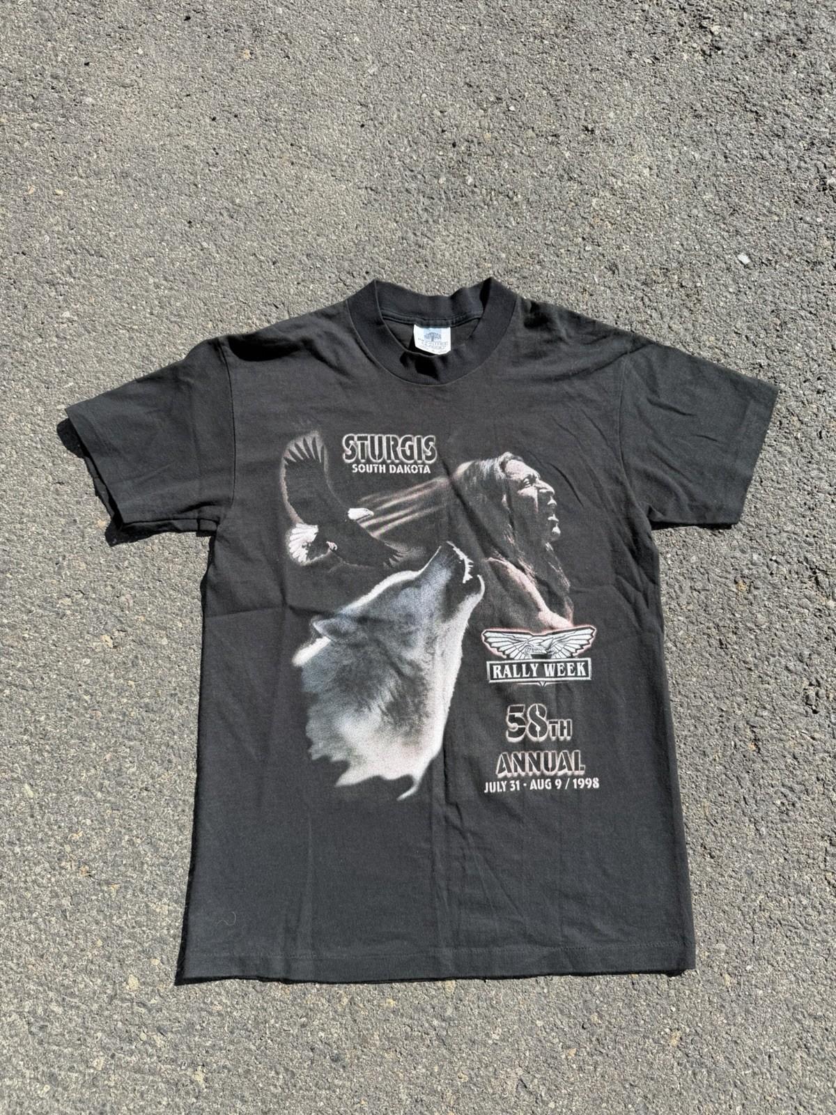 Vintage 90’s Sturgis Harley Davidson Biker Nature Men’s Shirt Black Small Unisex T-Shirt L