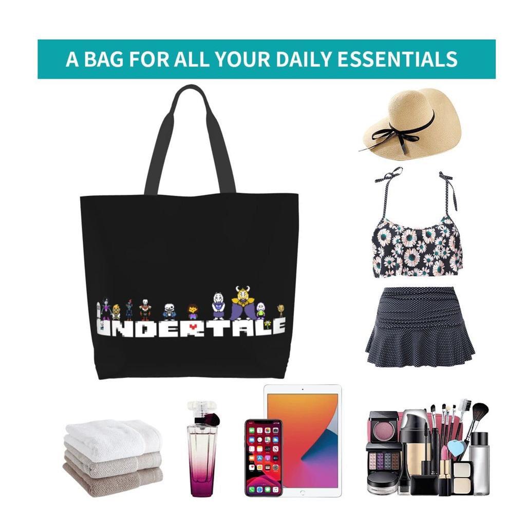 Undertale Body Shopping Large Capacity Tote The Makeup Eco Convenience Store Shopping Durable Convenience 50cm Wide X 40cm High X 15cm Thick [JMI]