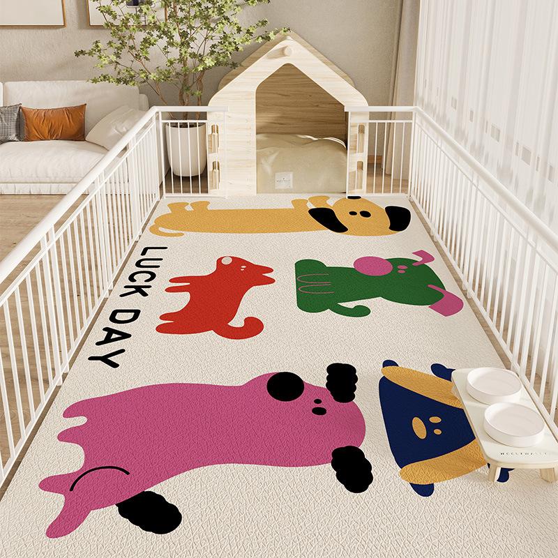 Cute Cartoon Waterproof Non-Slip Floor Mat Easy To Clean Durable Stain Resistant Pet Mat For Home And Office Use