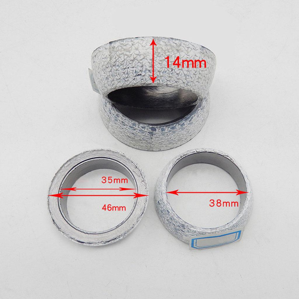 1pcs Car Muffler Exhaust Pipe Gasket Seal Ring 35mm-75mm Dia Exhaust Tail Pipe Flange Donut Gasket Muffler Seal Ring 35x46x14mm