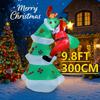 9.8FT LED Inflatable Xmas Yard Decor Christma Tree with Santa Climber Outdoor Lawn Garden Supplies Home Decor Ornaments Toy Gift